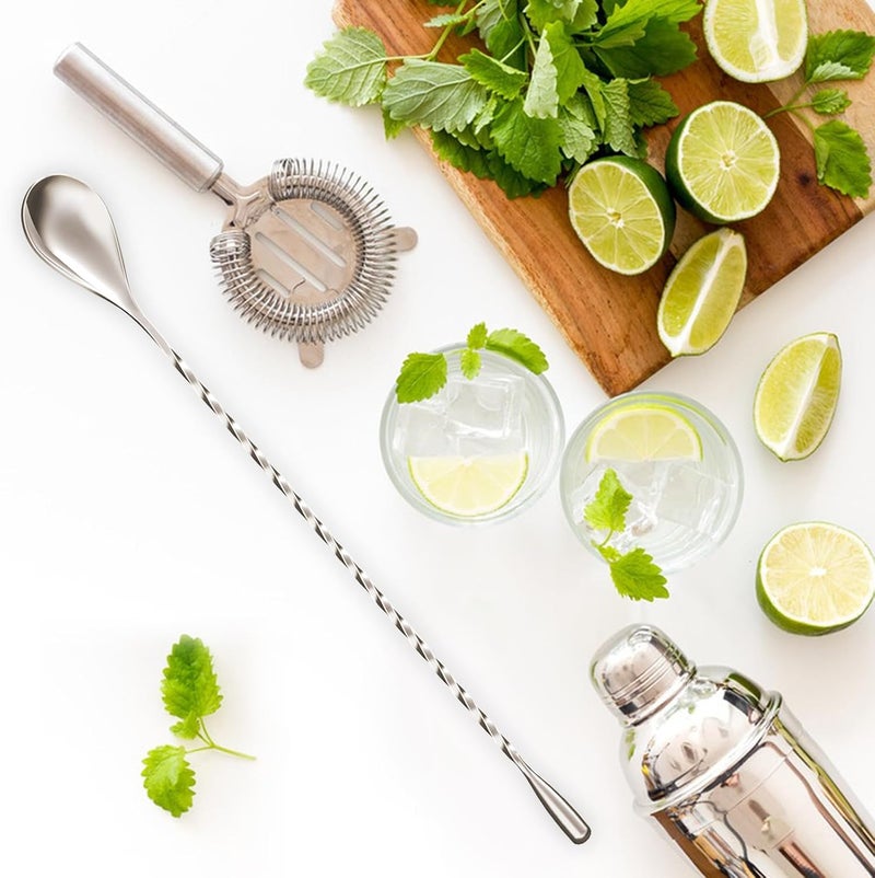 eispap 12 Inches Bar Spoon, Long Handle Mixing Stirrers for Drink, Stainless Steel Bar Cocktail Shaker Spoon 1 Pcs (1, Silver) - Image 3